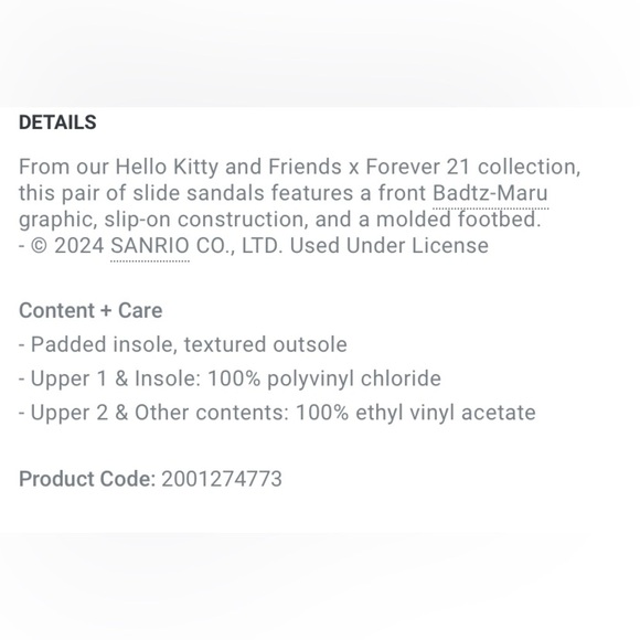 BADTZ-MARU by SANRIO x FOREVER 21 Graphic Sandals in Beige Multi - Picture 5 of 5